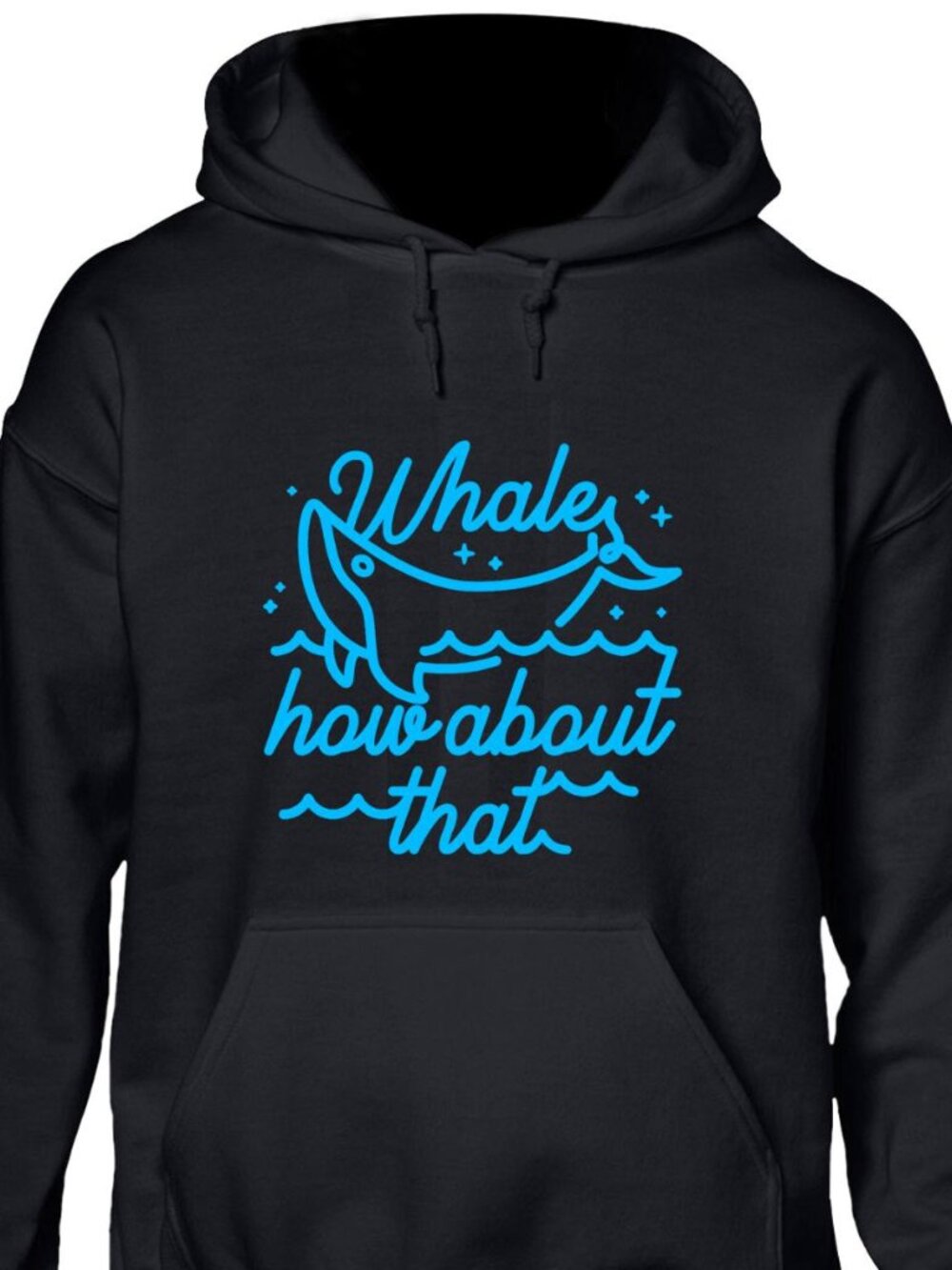 New Whale How About That Black Hoodie Fleece Sweatshirt